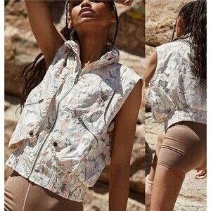 Free People FP Movement Vest Jacket Off The Grid Printed Sleeveless Casual S New